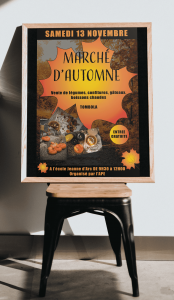 affiche pour le marché d'automne réalisée par Auror Digital